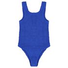 Girls Blue Bow Crinkle Swimsuit, 1, hi-res