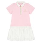 فستان للبنات باللونين الوردي والعاجي مع شعار, 2, hi-res