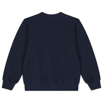 Girls Navy Blue Floral Logo Sweatshirt