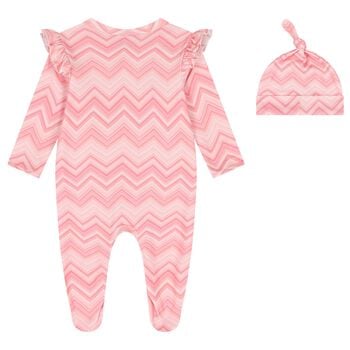 Baby Girls Pink Zig Zag Babygrow Set 