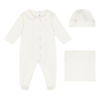 Ivory Scalloped Babygrow Gift Set