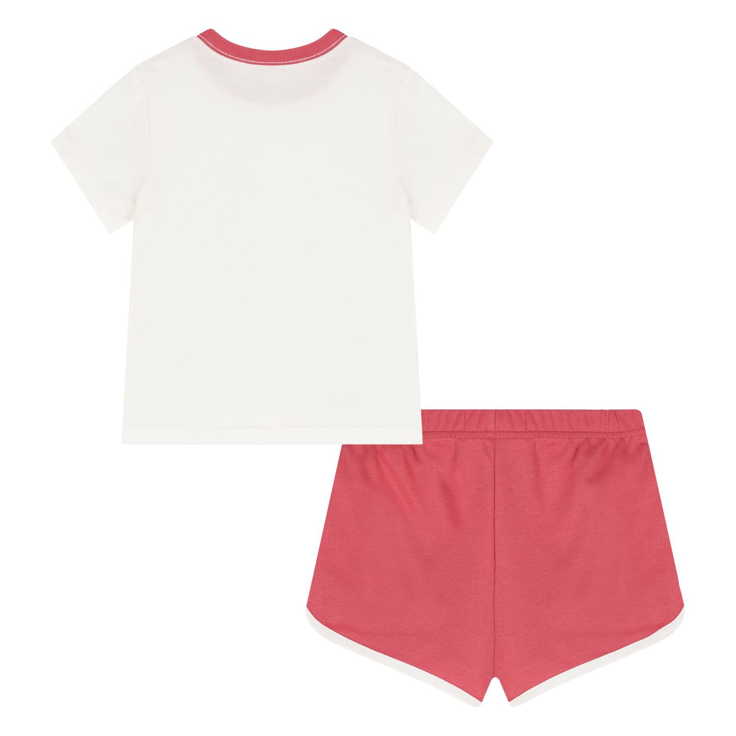 طقم شورت قطني باللون العاجي والأحمر للأولاد , 1, hi-res
