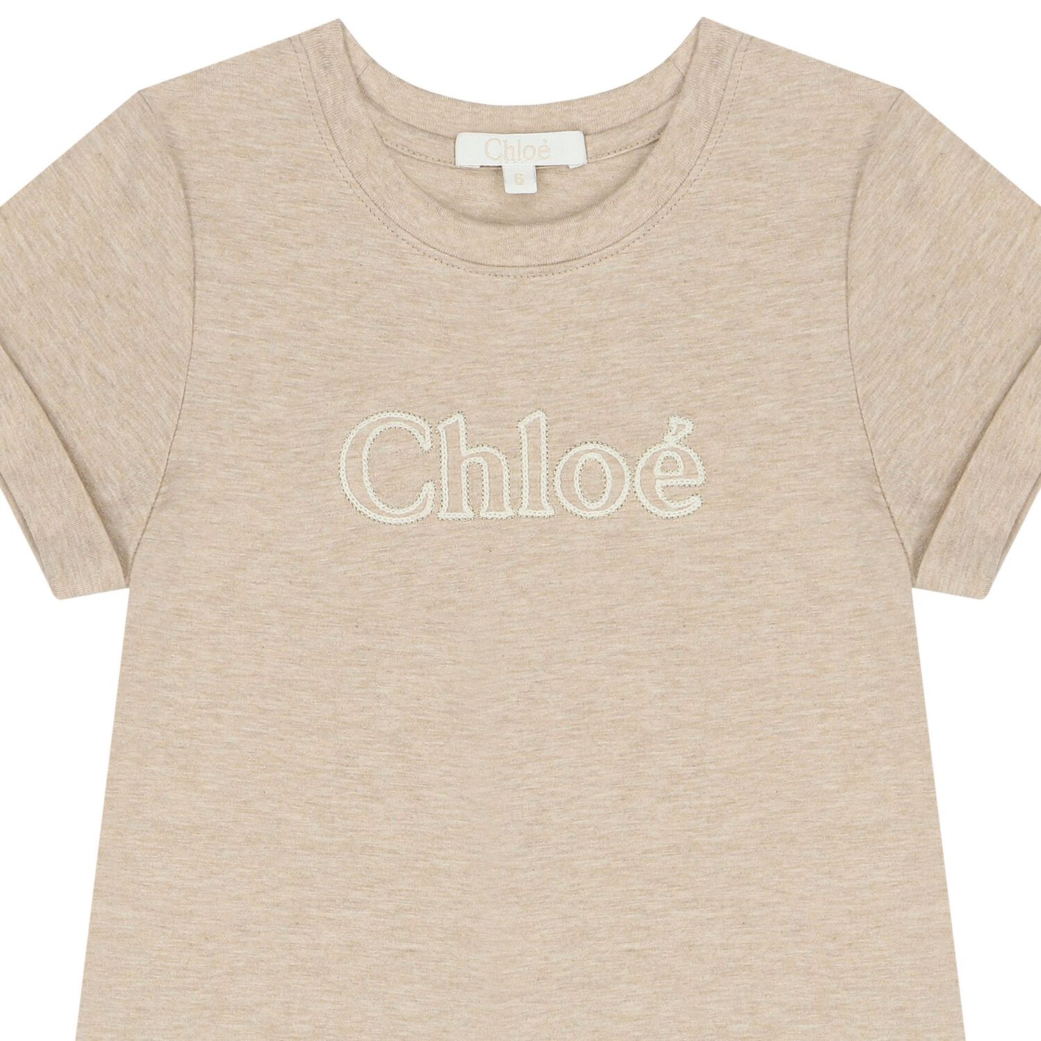 Girls Beige Logo T-Shirt, 1, hi-res