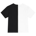 Boys White & Black Logo T-Shirt, 1, hi-res