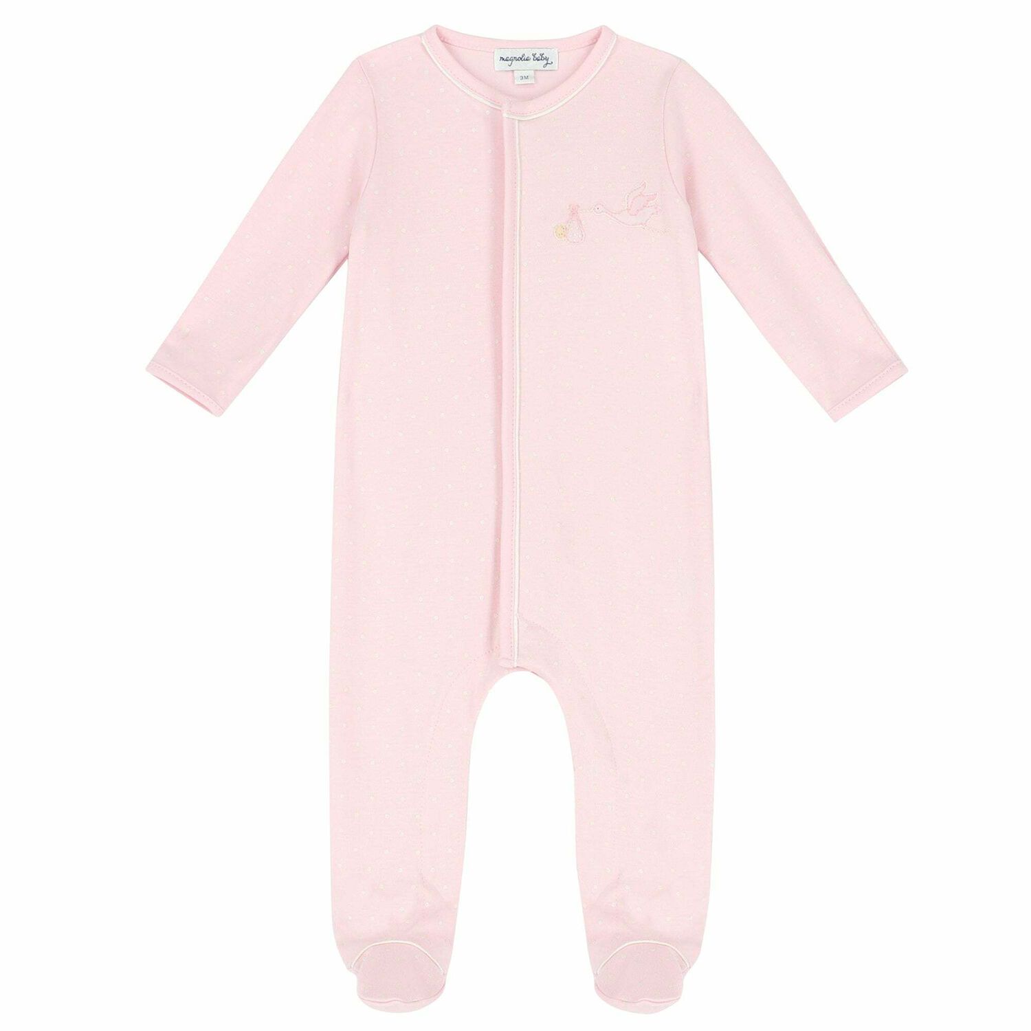Baby Girls Pink Polka Dot Babygrow, 2, hi-res