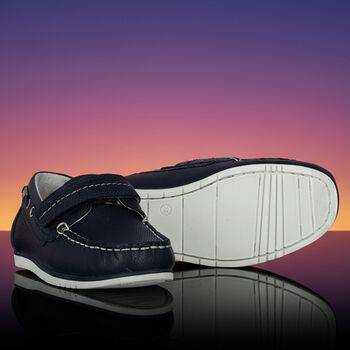 Boys Navy Blue Leather Shoes