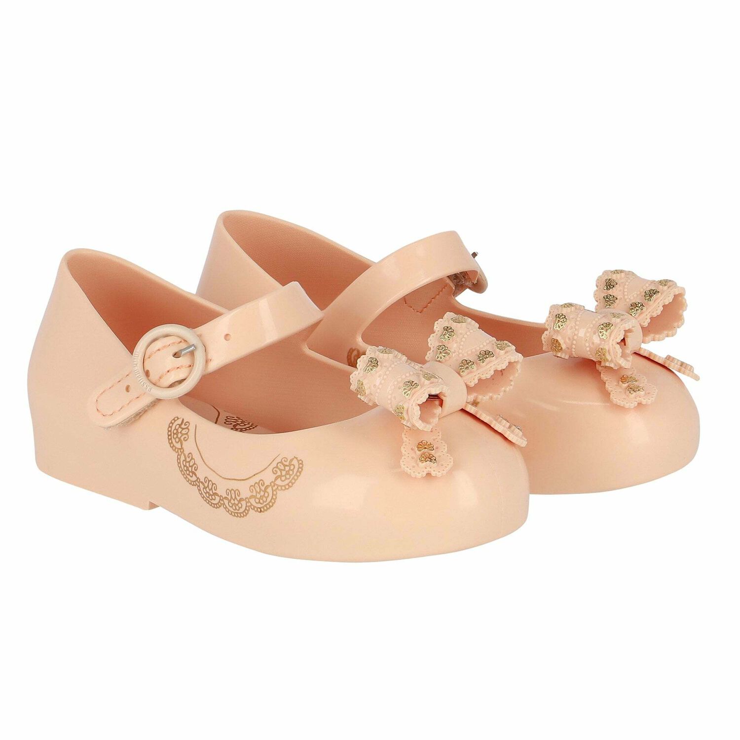 Younger Girls Pink Bow Jelly Shoes, 1, hi-res image number null