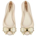 Girls Gold Bow Jelly Shoes, 1, hi-res