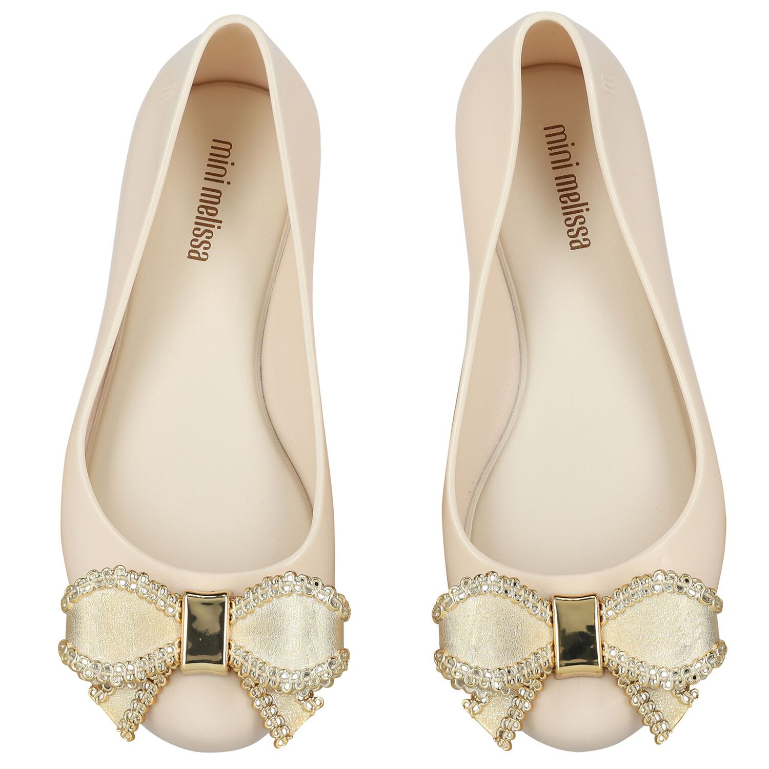 Girls Gold Bow Jelly Shoes, 1, hi-res image number null