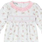 Baby Girls White & Pink Floral Babygrow, 1, hi-res