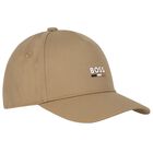 Boys Beige Logo Cap, 2, hi-res