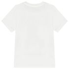 Girls White Cotton Bear Logo T-Shirt, 2, hi-res