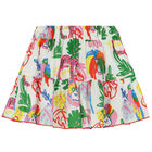 Girls Ivory Animals & Leaves Skirt, 1, hi-res
