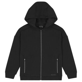 توب اولاد بغطاء للراس وسحاب بالشعار باللون الاسود