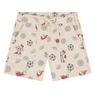 Younger Boys Beige Football Shorts, 1, hi-res