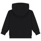 Girls Black Logo Hooded Top, 1, hi-res
