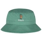 Boys Green Polo Bear Hat, 1, hi-res