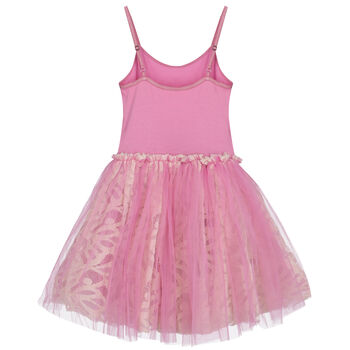 Girls Pink Embellished Tulle Dress