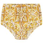 طقم بنات فستان ماجوليكا باللون الأبيض والأصفر, 1, hi-res