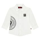 Younger Boys White Logo Shirt, 1, hi-res