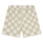 Younger Beige & White Check Shorts Set, 1, hi-res