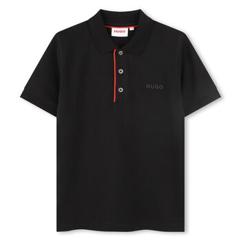 Boys Black Logo Polo Shirt