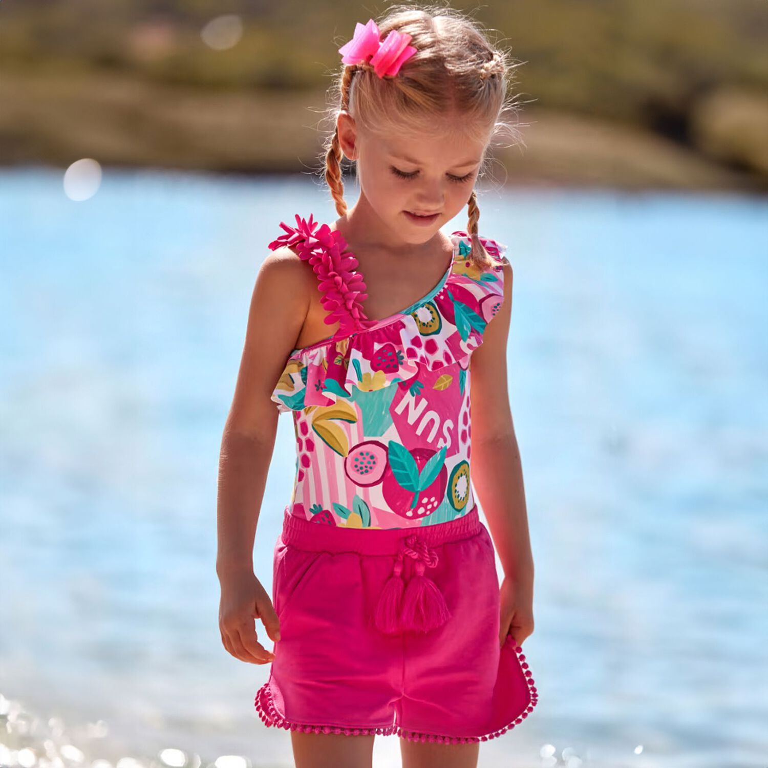 Girls Pink Shorts, 2, hi-res image number null