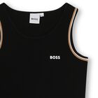 Girls Black Milano Jersey Logo Dress, 1, hi-res
