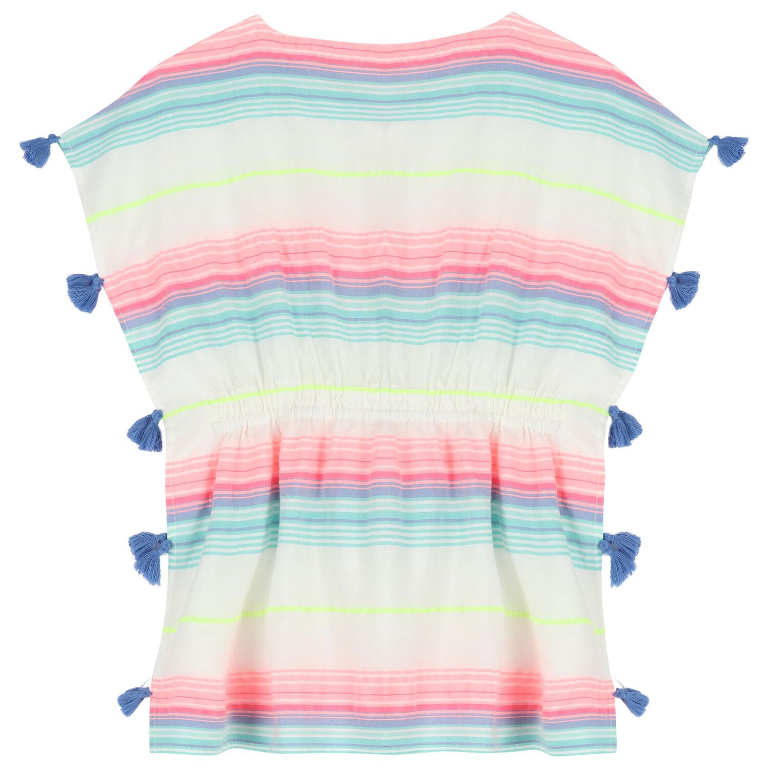 Girls White Striped Kaftan, 1, hi-res image number null