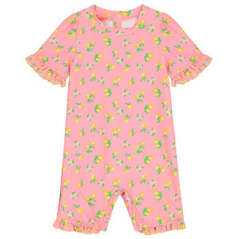 Baby Girls Pink & Yellow Lemon Sun Suit