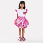Girls Pink & Purple Marmo Satin Skirt, 1, hi-res