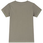 Boys Khaki Green Logo T-Shirt, 1, hi-res