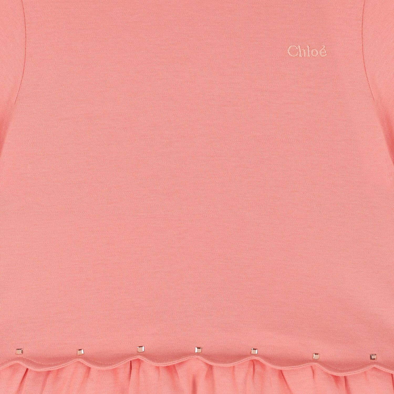 فستان بالشعار  باللون الوردي للبنات  , 2, hi-res