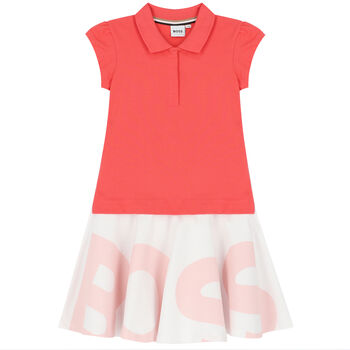 Girls Pink Logo Polo Dress