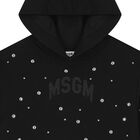 توب بنات هودي بالشعار  باللون الأسود, 1, hi-res