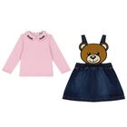 Younger Girls Pink & Blue Logo Skirt Set, 1, hi-res