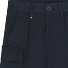 Boys Navy Blue Cargo Shorts, 1, hi-res