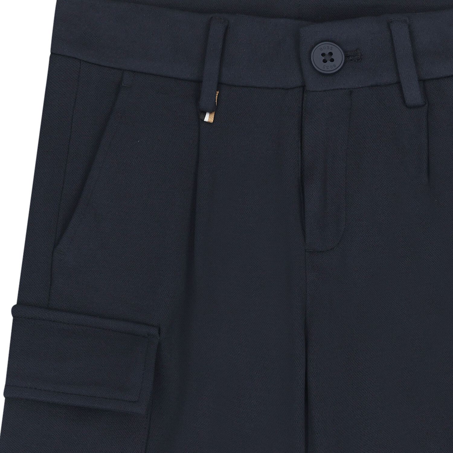 Boys Navy Blue Cargo Shorts, 1, hi-res
