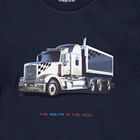 Boys Navy Blue Truck Long Sleeve Top, 2, hi-res