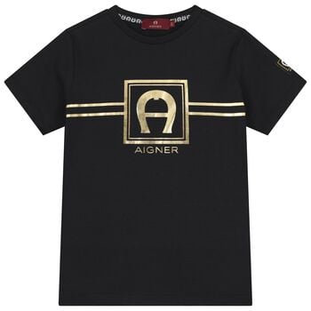 Boys Black Logo T-Shirt