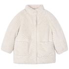 Girls Ivory Fur Coat, 1, hi-res