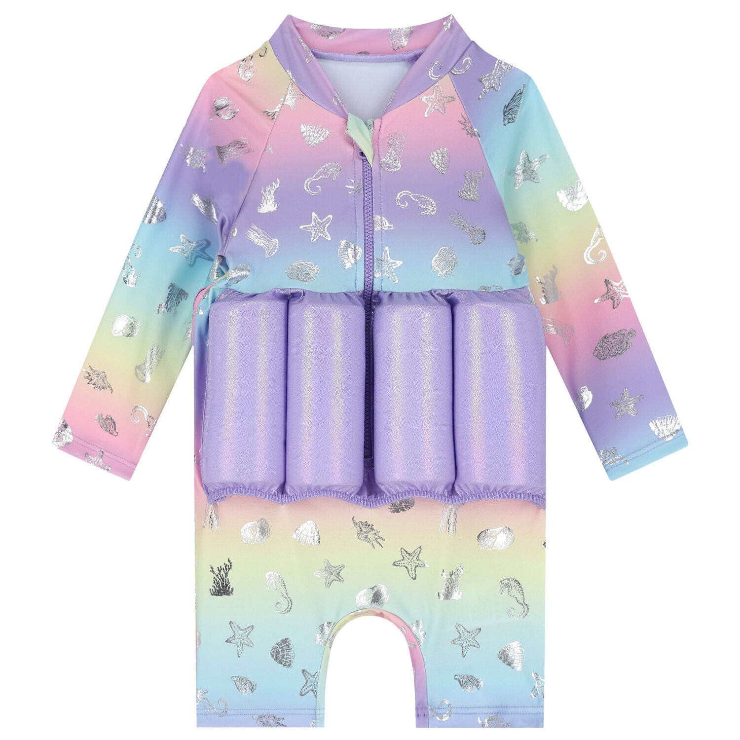 Baby Girls Purple Float Sun Suit, 1, hi-res image number null