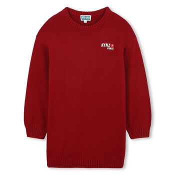 Girls Red Logo Jumper Dress