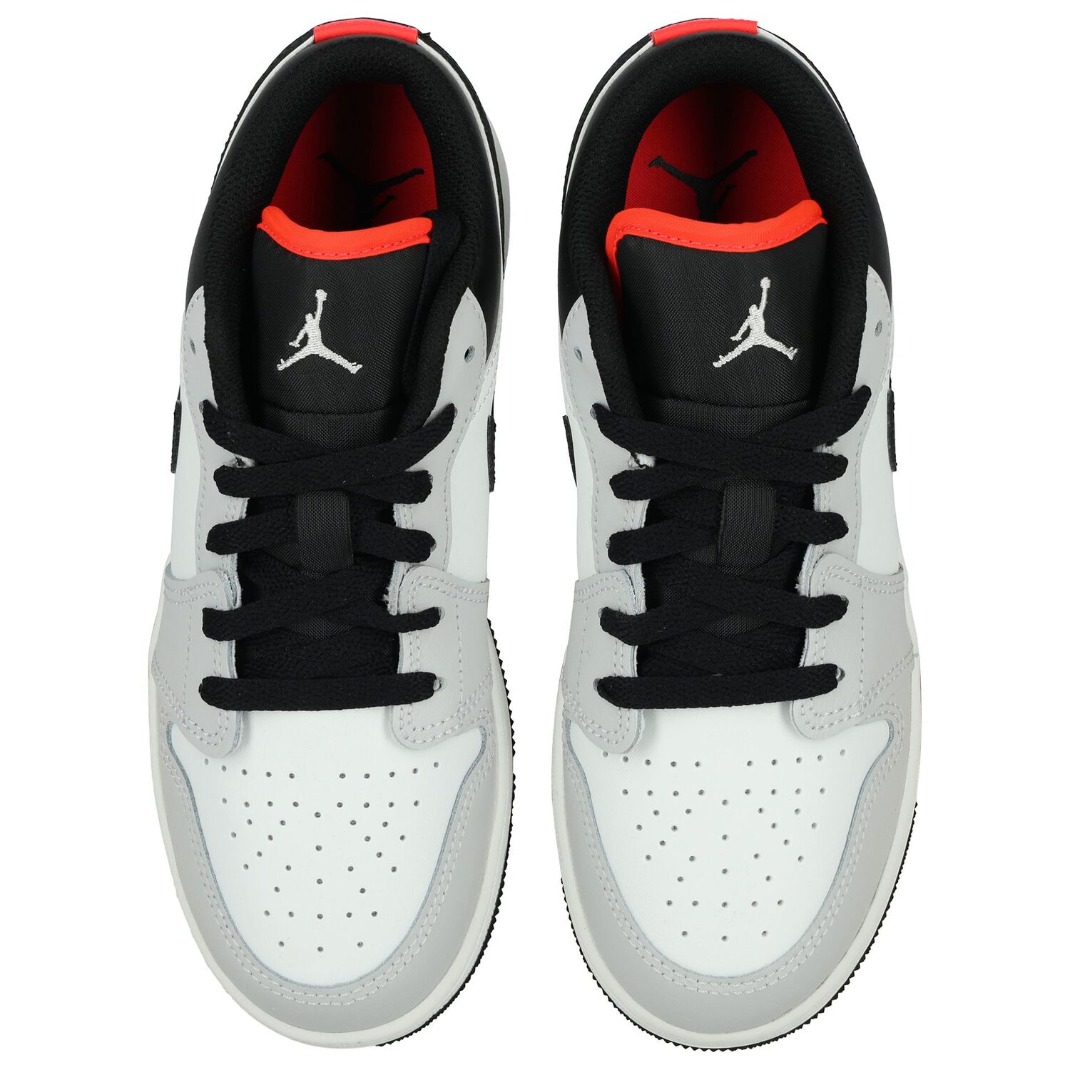 White, Grey & Black Air Jordan 1 Low Trainers, 10, hi-res