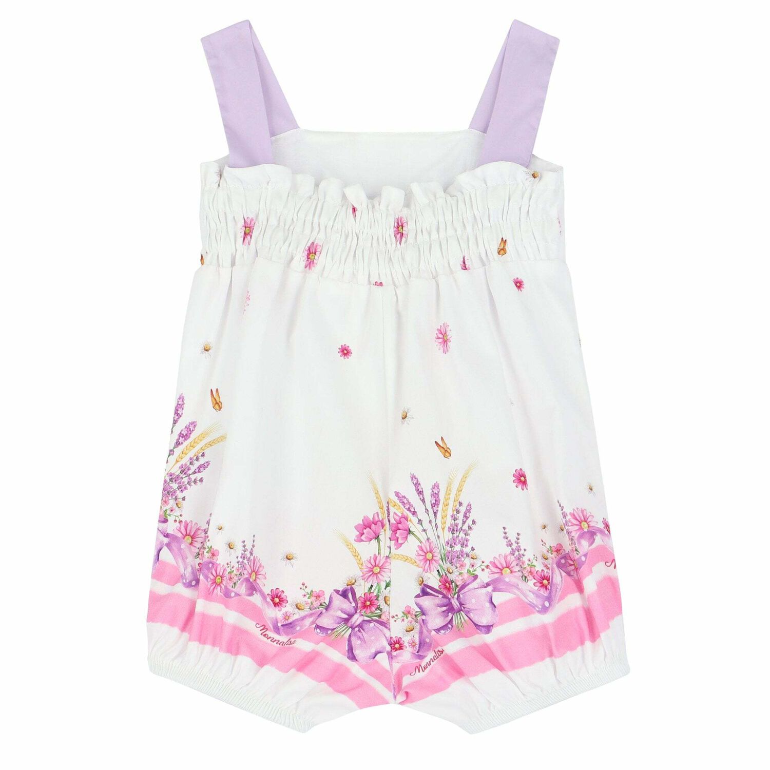 Baby White, Pink & Lilac Romper, 1, hi-res