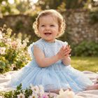 فستان تول أزرق للفتيات الصغيرات, 1, hi-res