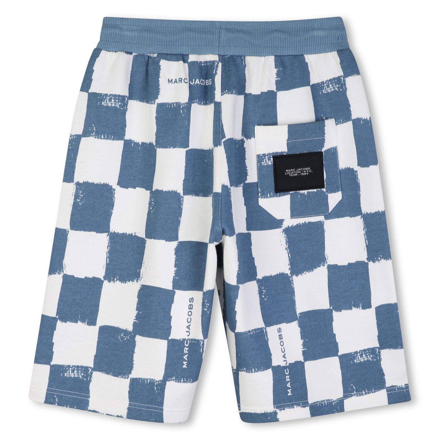 Boys Blue & White Checkerboard Shorts, 1, hi-res
