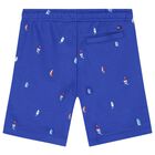 Boys White & Blue Logo Shorts Set, 2, hi-res