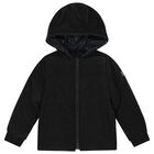 Girls Black Reversible Puffer Jacket, 1, hi-res