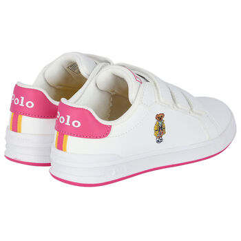 Girls White Logo Trainers